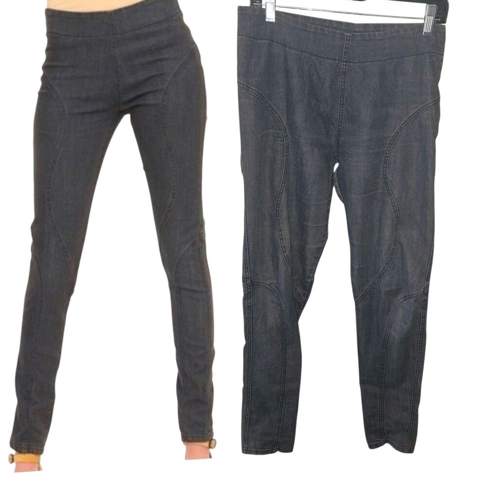 PRAIRIE UNDERGROUND NOUVEAU Sz M Dark Gray Lightweight Side Zip Lagenlook Pants